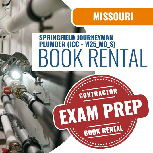 Missouri Springfield Journeyman Plumber (ICC - W25_MO_S) - Books & Courses Rental Package