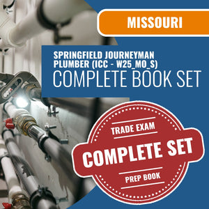 Missouri Springfield Journeyman Plumber (ICC - W25_MO_S) Exam Book Package