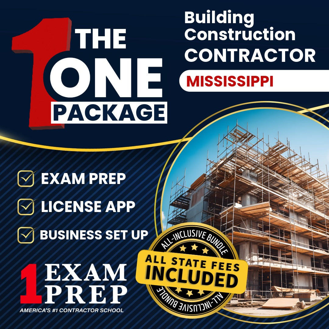 The 1 Package: All-Inclusive Mississippi Building Construction Contractor Exam, Licensing & Business Setup Solution