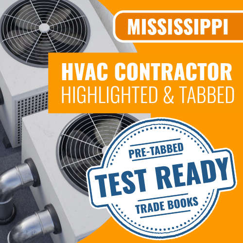 Mississippi HVAC Contractor Exam Complete Highlighted & Tabbed Book Package
