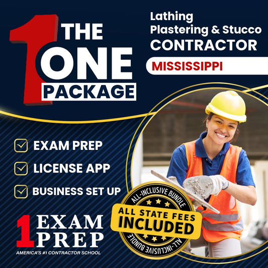 The 1 Package: All-Inclusive Mississippi Lathing Plastering and Stucco Contractor Exam, Licensing & Business Setup Solution