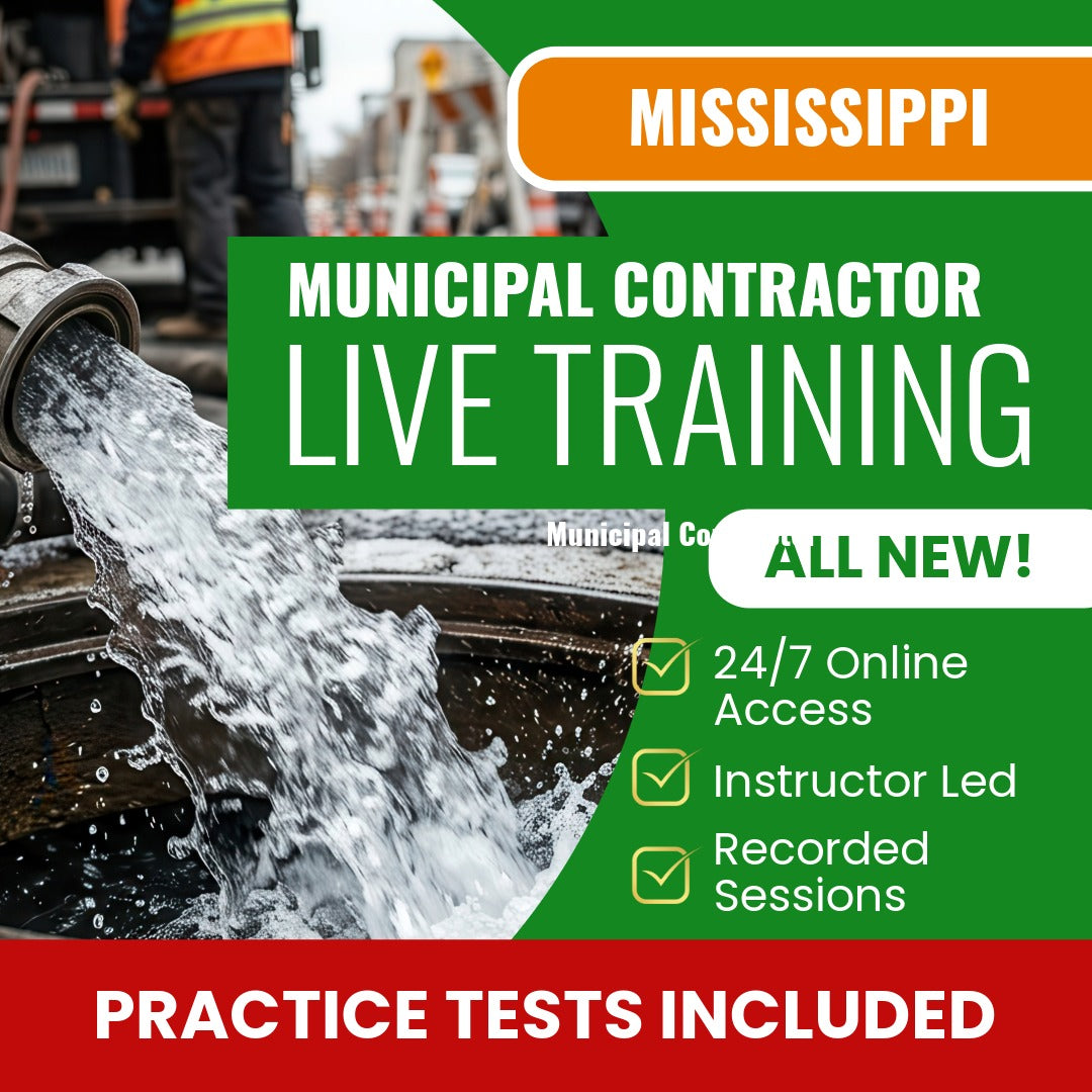 Mississippi Municipal Contractor Exam Prep - Live Virtual + Self Study Training