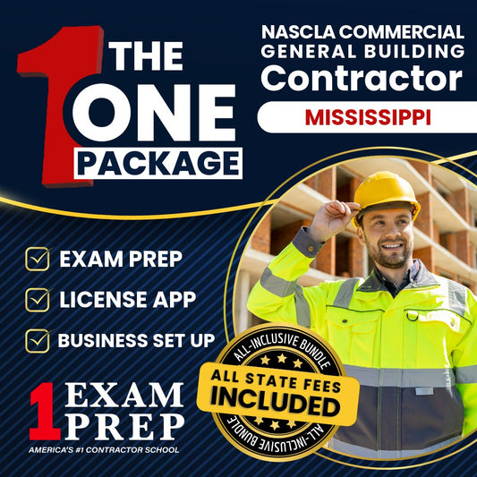 The 1 Package: All-Inclusive Mississippi NASCLA Commercial General Building Contractor Licensing & Business Setup