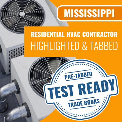 Mississippi Residential HVAC Contractor Exam Complete Highlighted & Tabbed Book Package