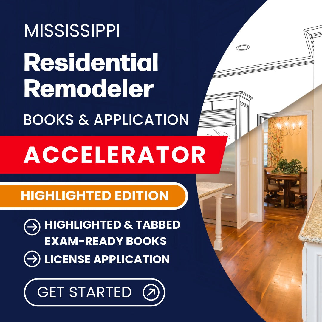 Mississippi Residential Remodeler Contractor Exam Complete Books & Application Accelerator – Highlighted Edition