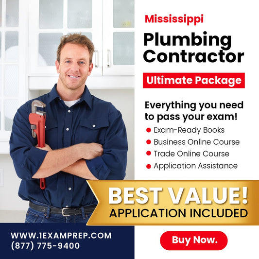 Mississippi Plumbing Contractor Ultimate Exam Prep Rental Package
