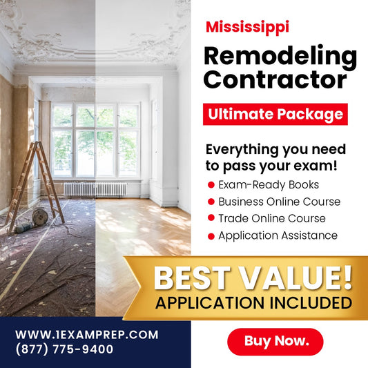 Mississippi Remodeling Contractor Ultimate Exam Prep Rental Package