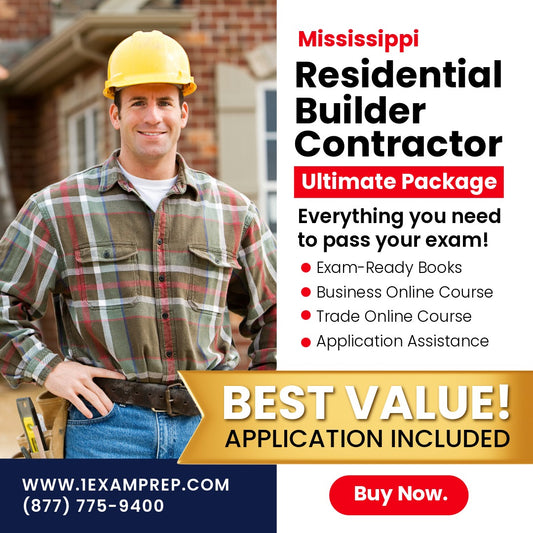 Mississippi Residential Builder Contractor Ultimate Exam Prep Rental Package