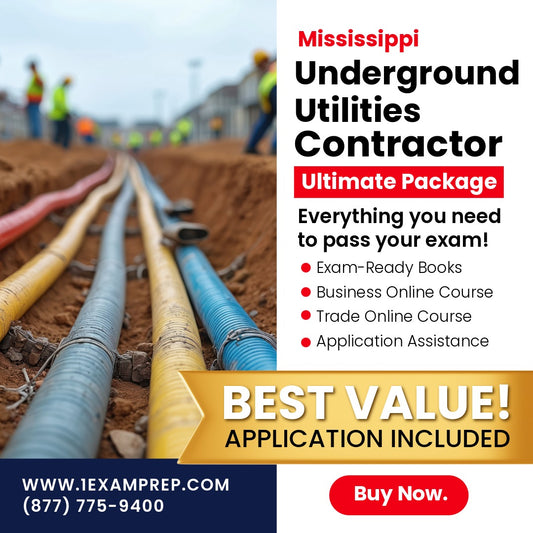 Mississippi Underground Utilities Contractor Ultimate Exam Prep Rental Package