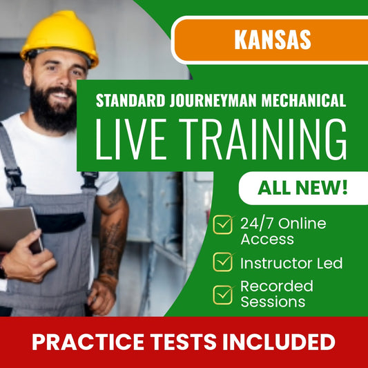Kansas Standard Journeyman Mechanical (ICC - 559 - KS) Exam Prep - Live Virtual + Self Study Training