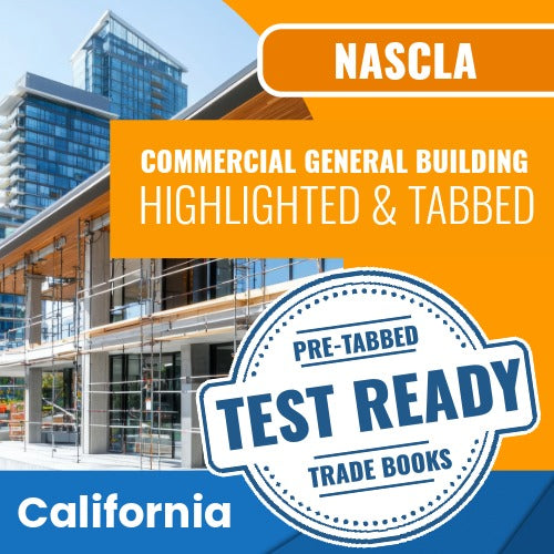California NASCLA Commercial General Building Contractor Exam Complete Book Set - Highlighted & Tabbed