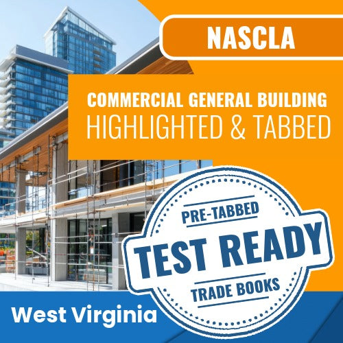 Juego completo de libros para el examen de contratista de construcción general comercial de NASCLA, resaltado y con pestañas