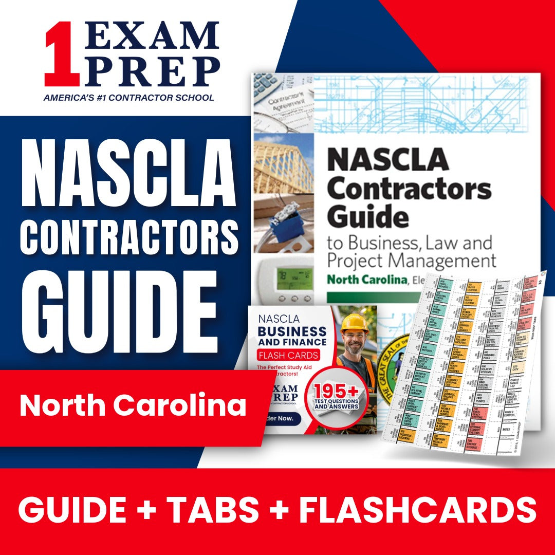 North Carolina Electrical NASCLA Highlighted & Tabbed Contractor's Guide to Business, Law and Project Management, 14th Edition + Flash Cards Bundle