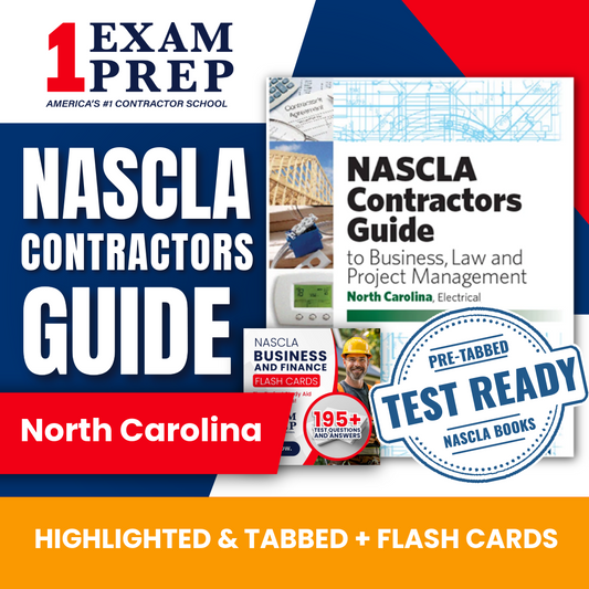 North Carolina Electrical NASCLA Highlighted & Tabbed Contractor's Guide to Business, Law and Project Management, 14th Edition + Flash Cards Bundle