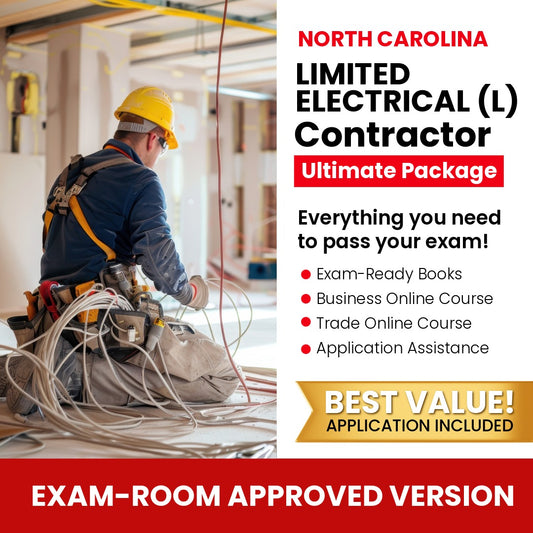 North Carolina Limited Electrical Contractor (L) Ultimate Books Exam Room Approved + Course + Application Package
