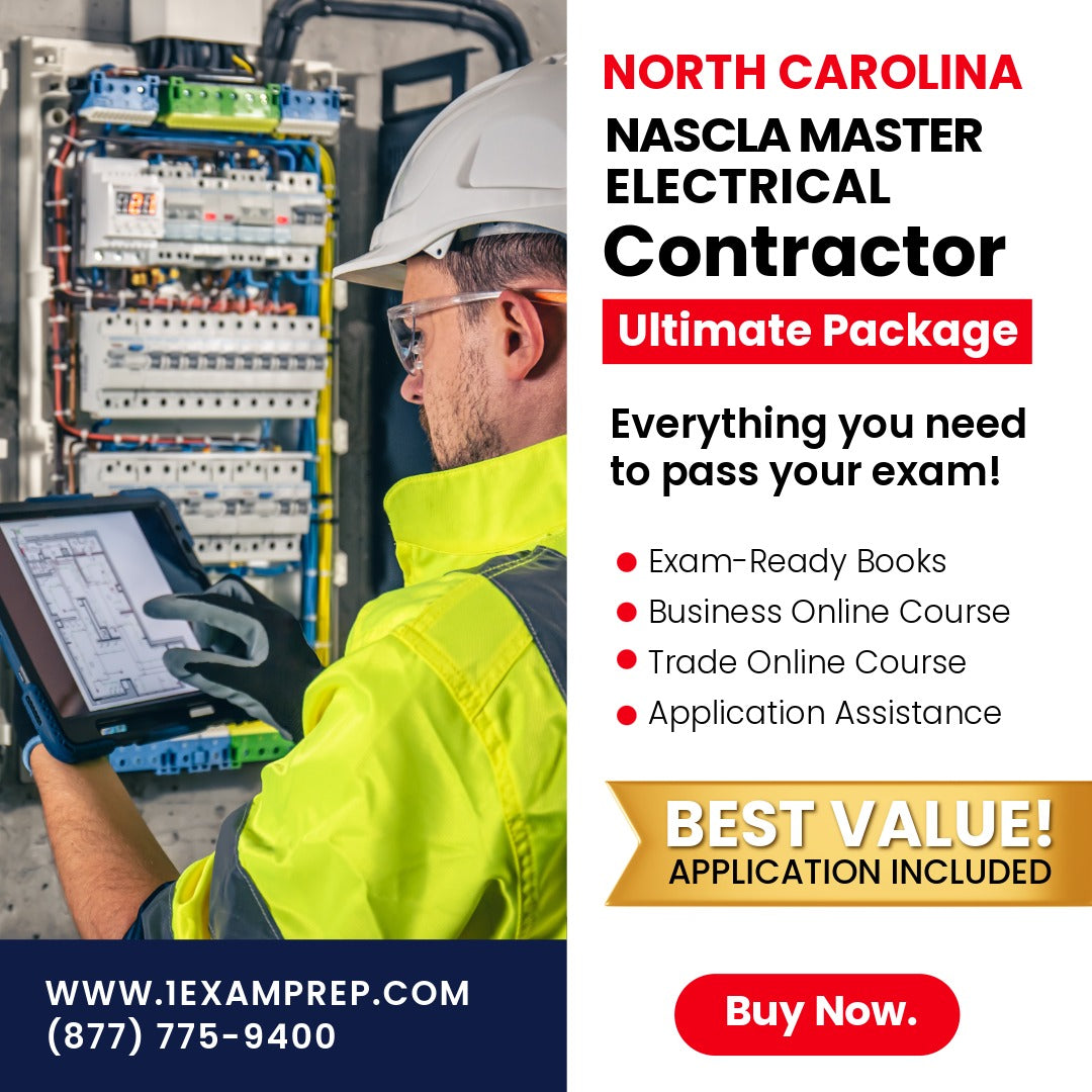 North Carolina NASCLA Master Electrical Contractor Ultimate Exam Prep Rental Package