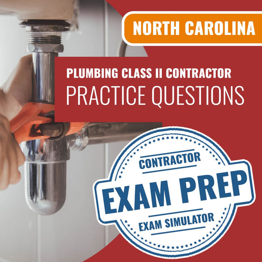 North Carolina Plumbing Class II Contractor Exam - Online Practice Questions