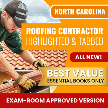 North Carolina Roofing Contractor Highlighted & Tabbed Books Allowed into Exam Package