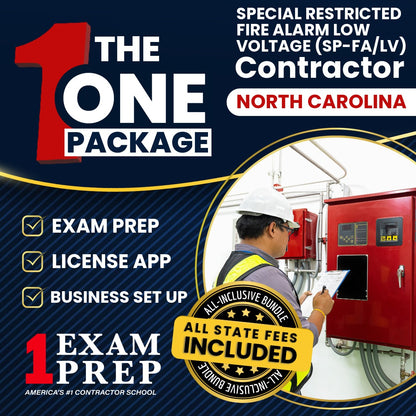 The 1 Package: All-Inclusive North Carolina Special Restricted Fire Alarm Low Voltage Contractor (SP-FA/LV) Licensing & Business Setup