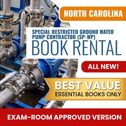 North Carolina Special Restricted Ground Water Pump Contractor (SP-WP) Books & Course Rental - Exam Room Approved