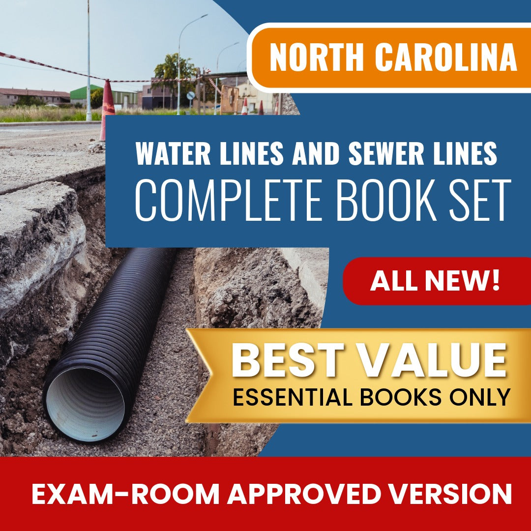 North Carolina Water Lines and Sewer Lines Contractor Books Allowed into Exam Package