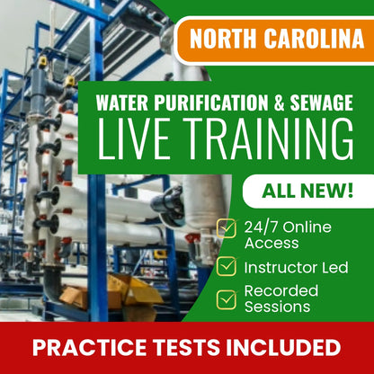 North Carolina Water Purification and Sewage Disposal Contractor Exam Prep - Live Virtual + Self Study Training