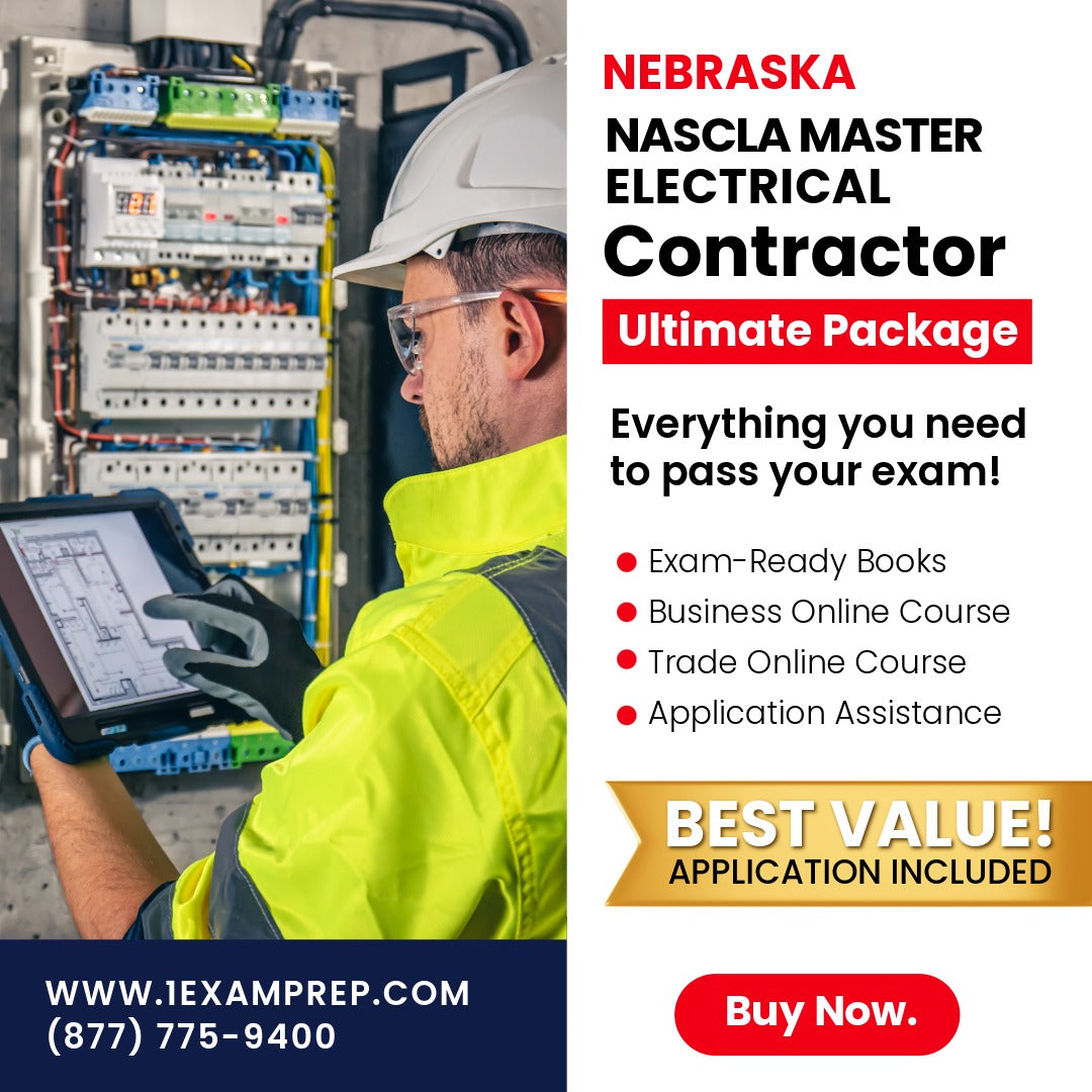 Nebraska NASCLA Master Electrical Contractor Ultimate Exam Prep Rental Package