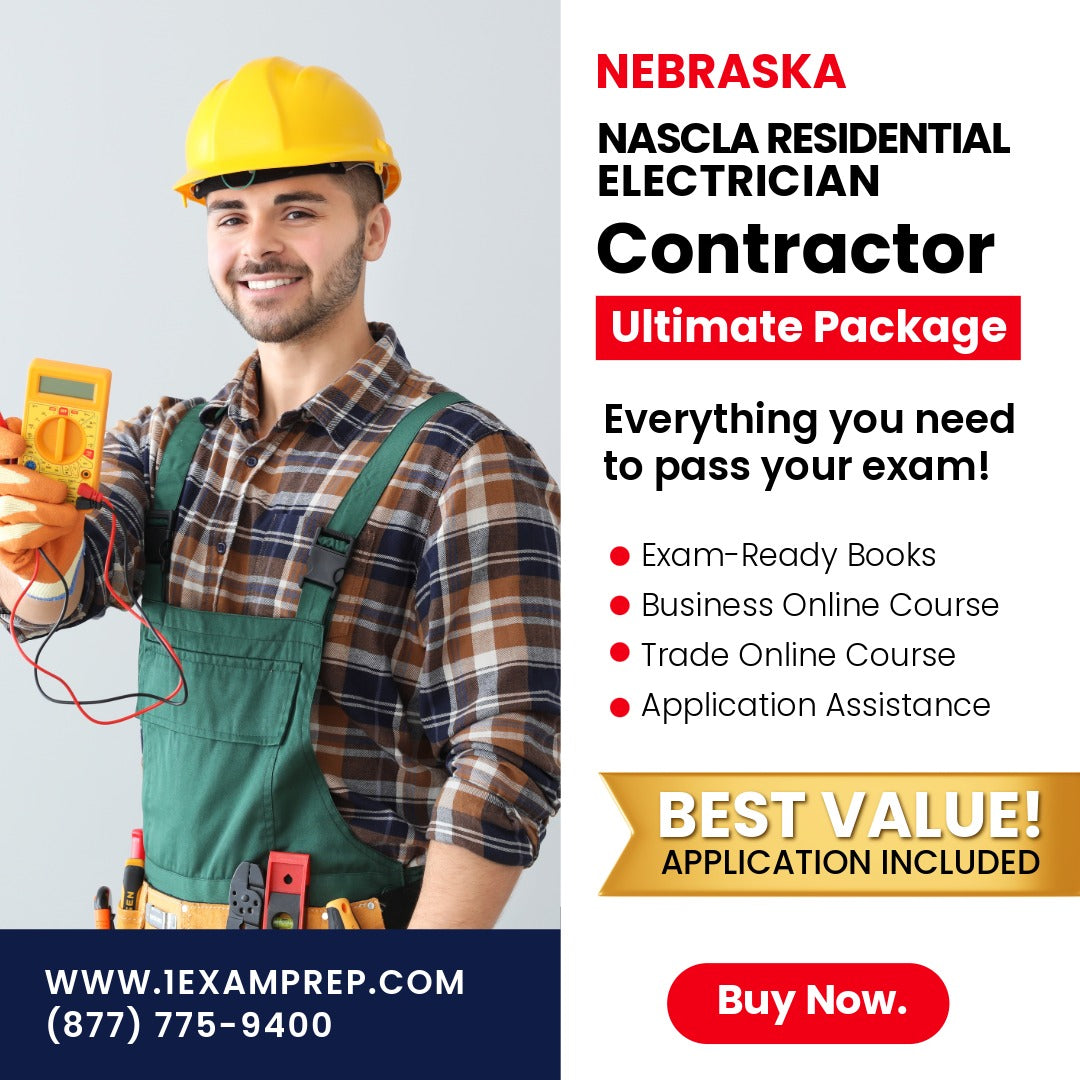 Nebraska NASCLA Residential Electrician Ultimate Exam Prep Rental Package