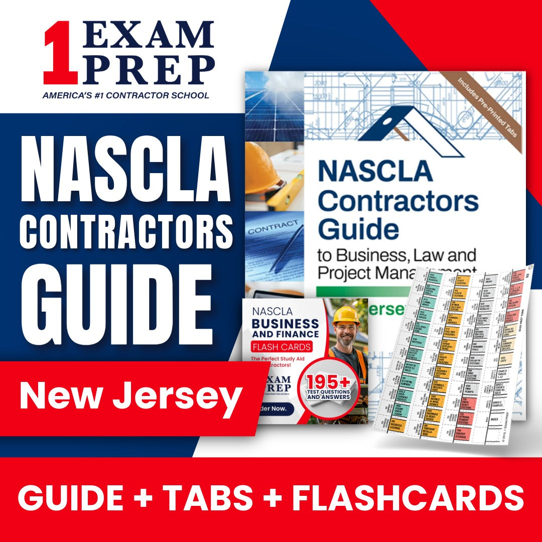New Jersey NASCLA Highlighted & Tabbed Contractor's Guide to Business, Law and Project Management, 2nd Edition + Flash Cards Bundle