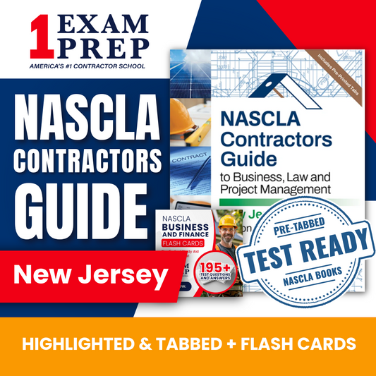 New Jersey NASCLA Highlighted & Tabbed Contractor's Guide to Business, Law and Project Management, 2nd Edition + Flash Cards Bundle