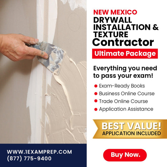 New Mexico Drywall Installation and Texture Contractor (GS-7) Ultimate Exam Prep Rental Package