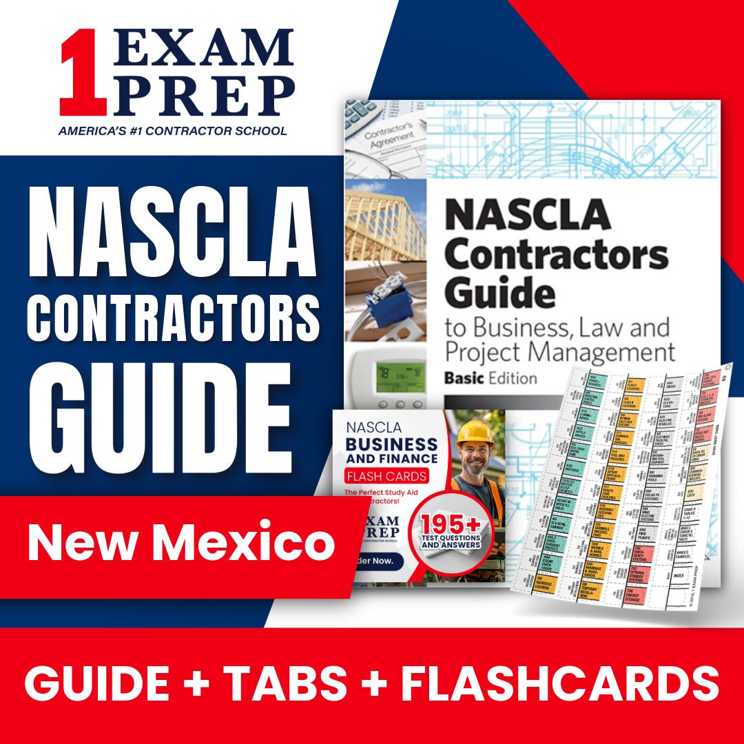 New Mexico NASCLA Highlighted & Tabbed Contractor's Guide to Business, Law and Project Management, Basic  14th Edition + Flash Cards Bundle