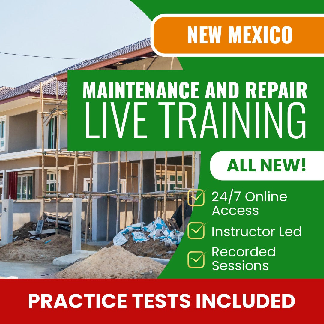 New Mexico Maintenance and Repair Contractor (GA-2) Exam Prep - Live Virtual + Self Study Training