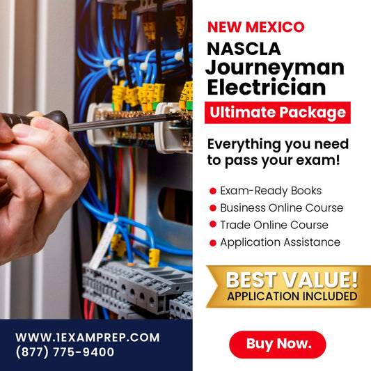 New Mexico NASCLA Journeyman Electrician Ultimate Exam Prep Rental Package