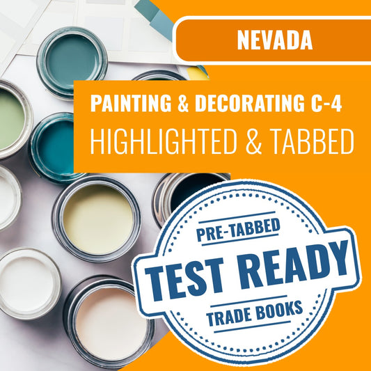Nevada C-4 painting and decorating contractor highlighted tabbed book package
