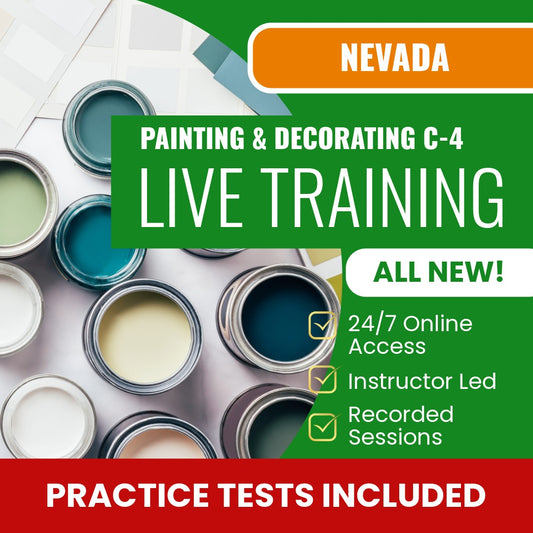 Nevada Painting and Decorating Contractor (C-4) Exam Prep - Live Virtual + Self Study Training