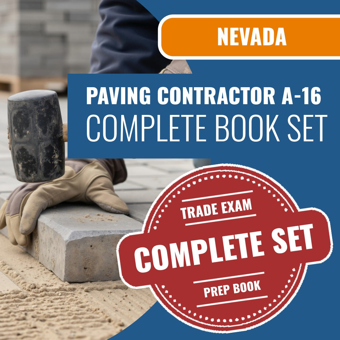 Nevada A-16 paving streets driveways and parking lots contractor exam book package
