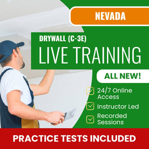 Nevada Drywall Contractor (C-3E) Exam Prep - Live Virtual + Self Study Training