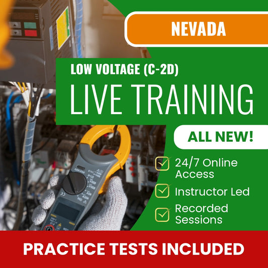 Nevada Low Voltage Contractor (C-2D) Exam Prep - Live Virtual + Self Study Training