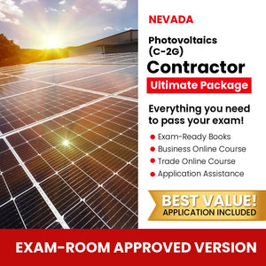 Nevada Photovoltaics Contractor (C-2G) Ultimate Books Exam Room Approved + Course + Application Package
