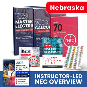 2023 Nebraska Master Electrician Exam Prep Study Package Includes Instructor Led NEC Course (Based on the 2023 NEC)