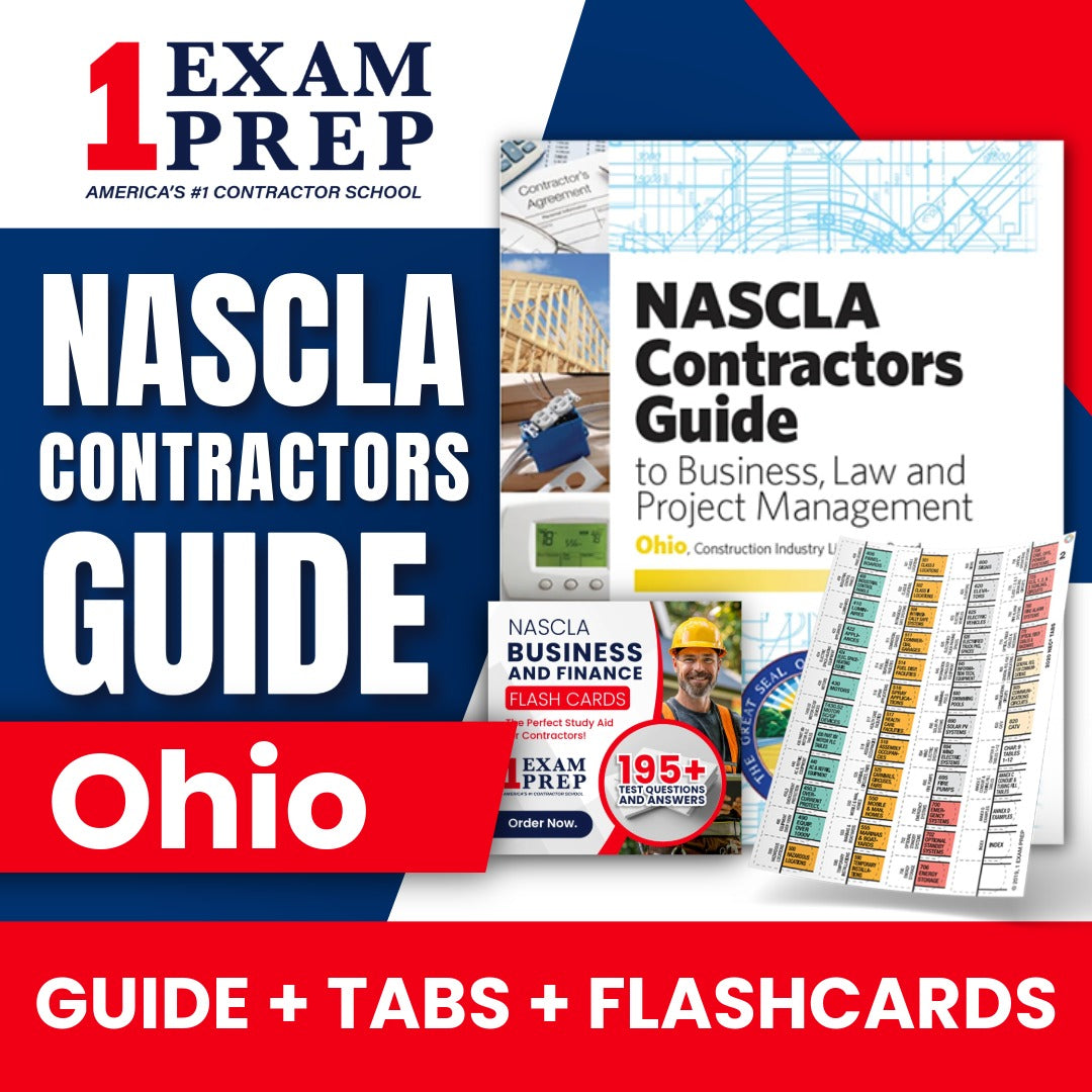 Ohio NASCLA Highlighted & Tabbed Contractor's Guide to Business, Law and Project Management, Construction Industry Licensing Board, 4th Edition + Flash Cards Bundle