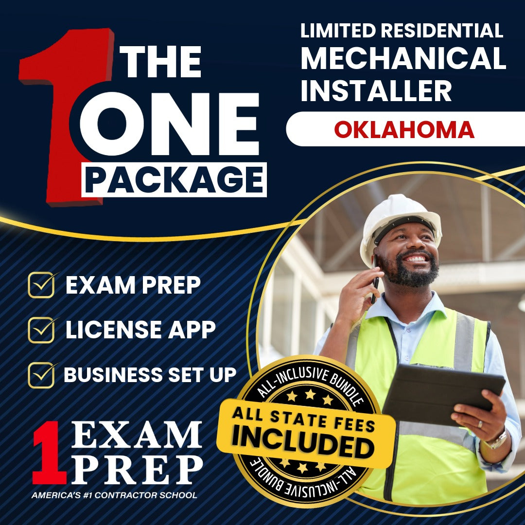 The 1 Package: All-Inclusive Oklahoma Limited Residential Installer (Mechanical) Contractor Exam, Licensing & Business Setup Solution