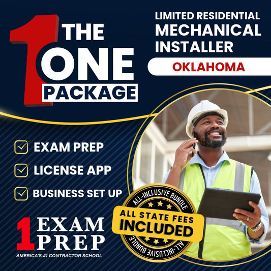 The 1 Package: All-Inclusive Oklahoma Limited Residential Installer (Mechanical) Contractor Exam, Licensing & Business Setup Solution