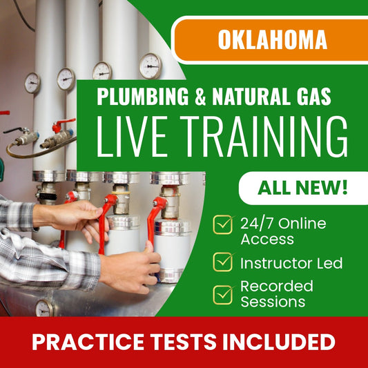 Oklahoma Plumbing and Natural Gas Contractor Exam Prep - Live Virtual + Self Study Training