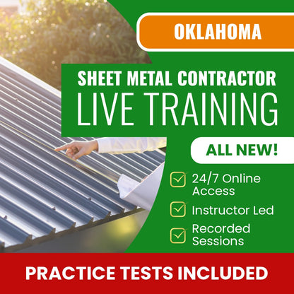 Oklahoma Sheet Metal Contractor Exam Prep - Live Virtual + Self Study Training