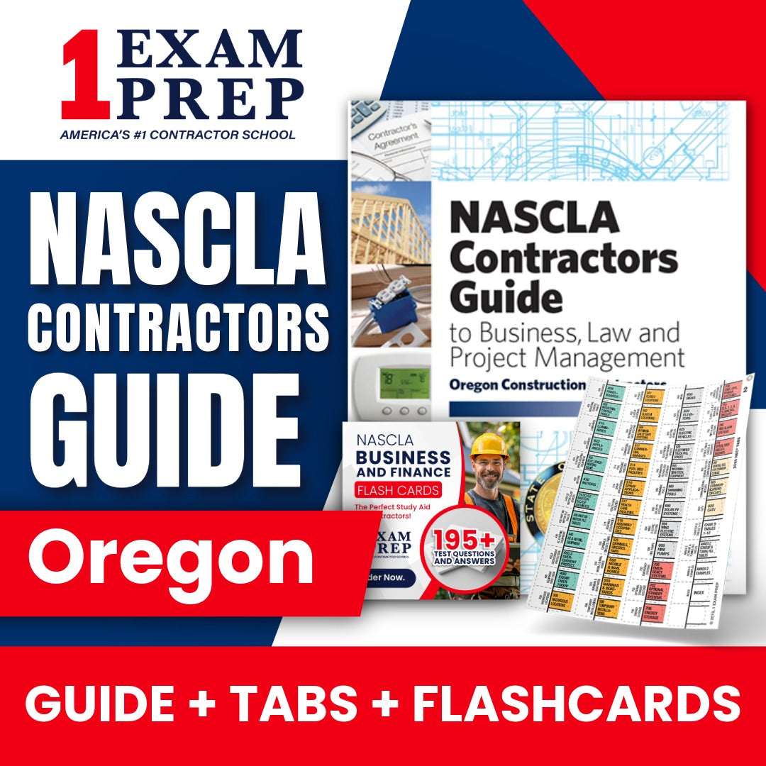 Oregon NASCLA Highlighted & Tabbed Contractor's Guide to Business, Law and Project Management, Oregon Construction Contractors, 2nd Edition + Flash Cards Bundle