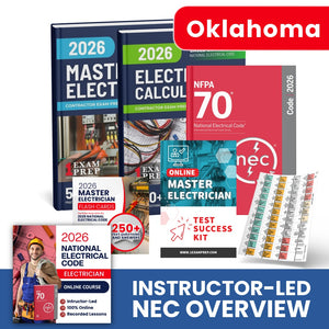 2026 Oklahoma Master Electrician Exam Prep Study Package Includes Instructor Led NEC Course (Based on the 2026 NEC)