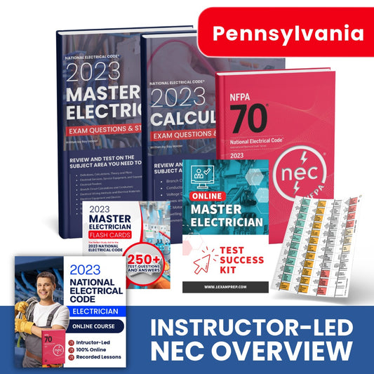 2023 Pennsylvania Master Electrician Exam Prep Study Package Includes Instructor Led NEC Course (Based on the 2023 NEC)