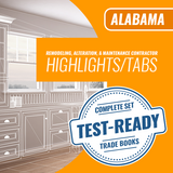 Alabama Remodeling, Alteration, and Maintenance Contractor Book Package - Highlighted and Tabbed